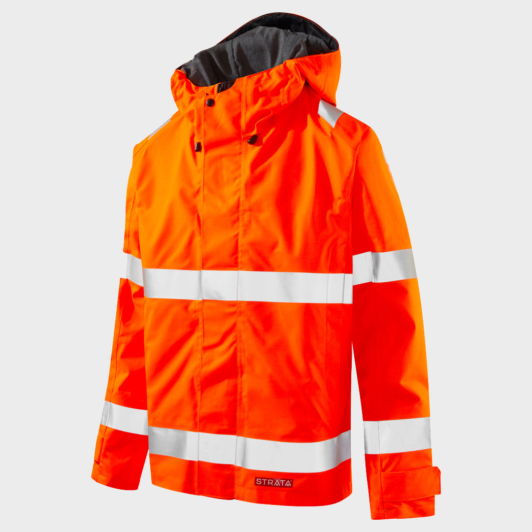 Pomarańczowa wodoodporna kurtka STRATA® ARC Hi-Viz (CL.2/ARC2/ATPV 23)